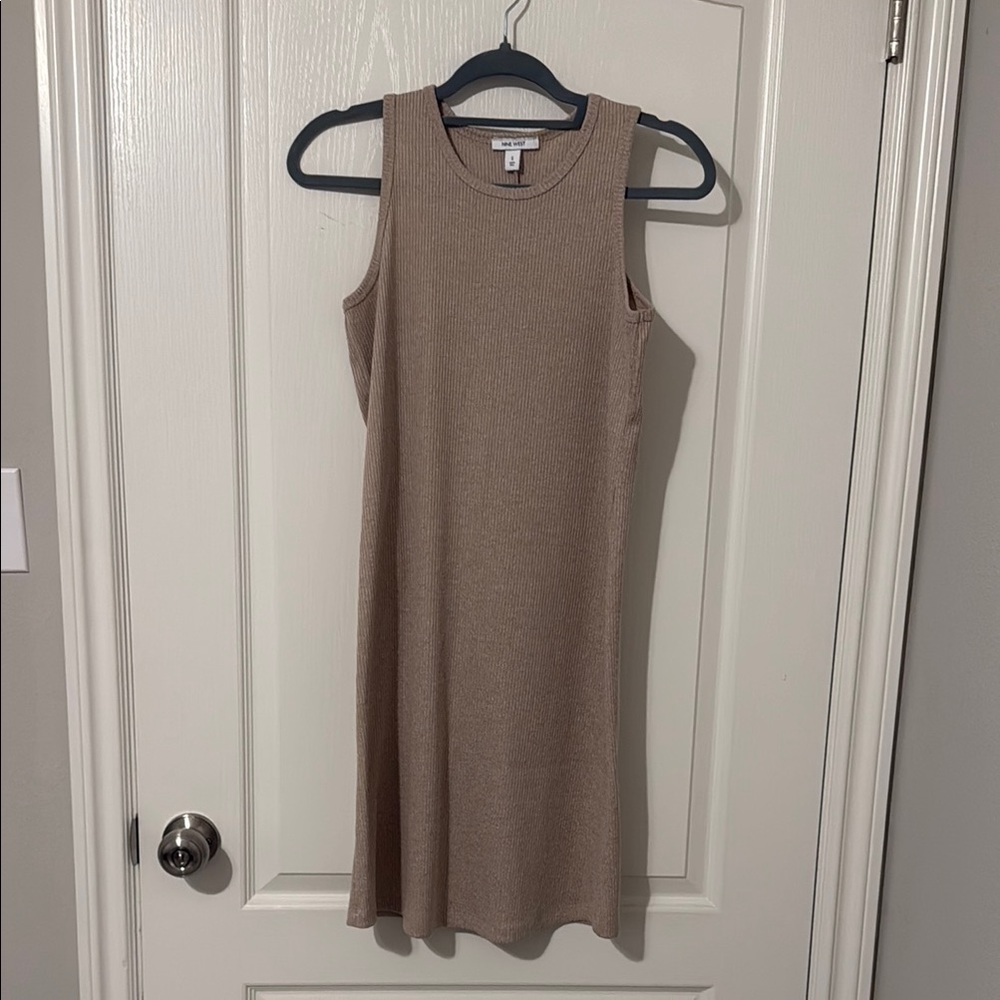 Nine West Ribbed Tank Dress - Tan